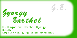 gyorgy barthel business card