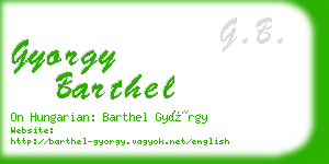 gyorgy barthel business card